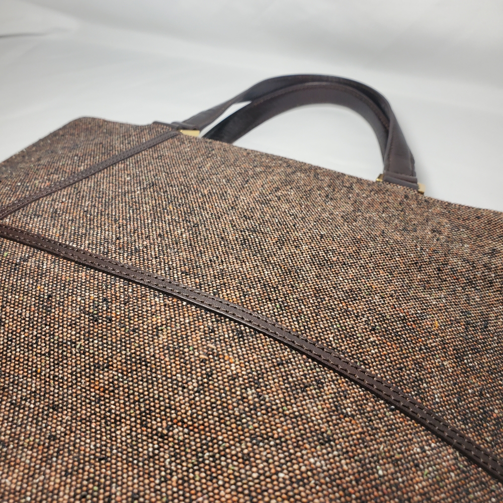 Pre Loved Etienne Aigner Brown Leather/Fabric Hand Held Purse - Picture 3 of 16